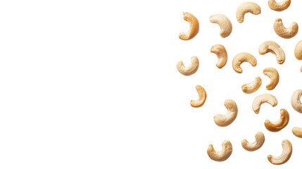 Roasted cashew nuts isolated on transparent background  (2)