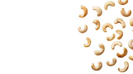 Roasted cashew nuts isolated on transparent background  (2)