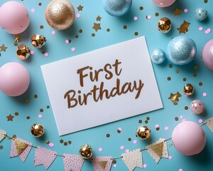 Colorful first birthday party with festive