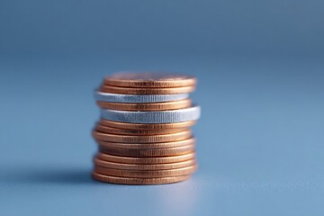 stack of coins incrementally rising represents investment growth symbolizing dividends