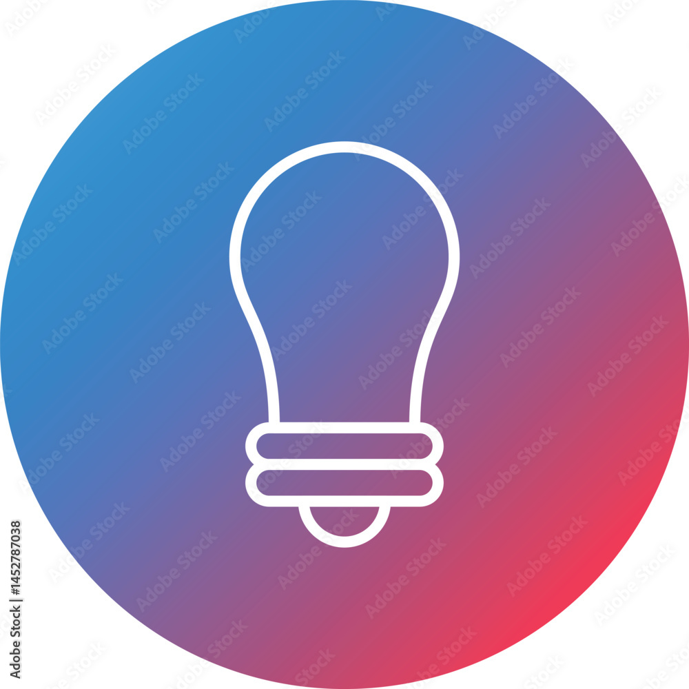 Poster lightbulb line gradient circle background icon