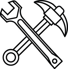 wrench and hammer tool icon