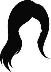 woman hairstyle logo silhouette vector