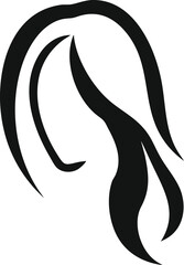 woman hairstyle logo silhouette vector