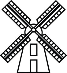 windmill logo vector illustration flat design