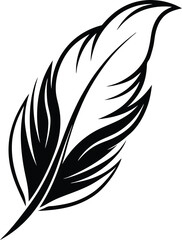 Obraz premium simple rooster feather logo silhouette.eps