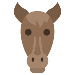 Horse Flat Design Icon, Animal Flat Design Icon Symbol