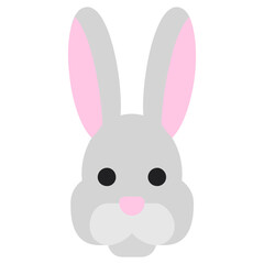Rabbit Flat Design Icon, Animal Flat Design Icon Symbol