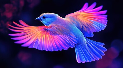 Obraz premium Vibrant Bird in Flight: A Symphony of Colors