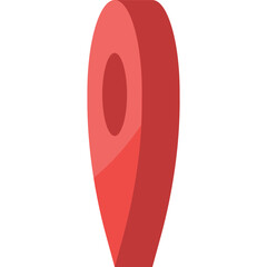 Red Map Pin, Pointer, Marker, Navigation, GPS. Vector 3d Icon