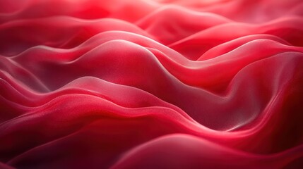 Abstract Red Fabric Waves, Closeup