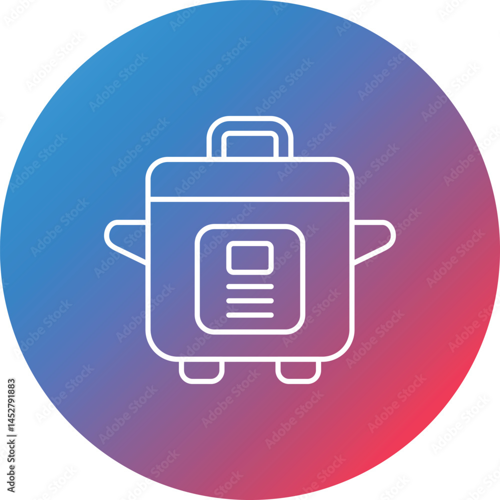 Poster cooker line gradient circle background icon