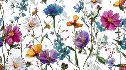 Floral Pattern on White Background