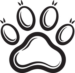 Paw Prints. Logo. Vector Illustration. Isolated vector Illustration. Black on White background