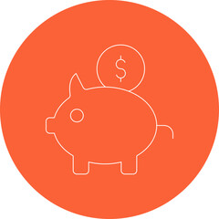 Piggy bank icon single vector illustration