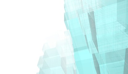 Fototapeta premium Architectural building 3d drawing