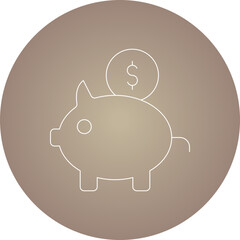 Piggy bank icon single vector illustration