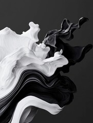 Abstract digital art piece that appears to be made up of different shades of black and white.