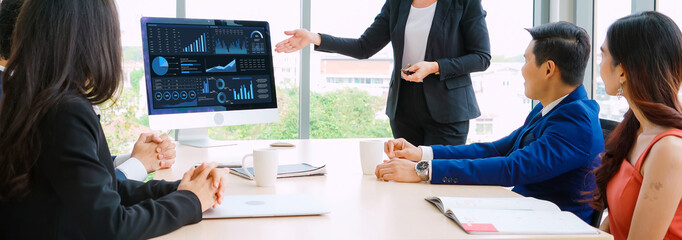 Business data dashboard provide business intelligence analytic for marketing strategy planning...