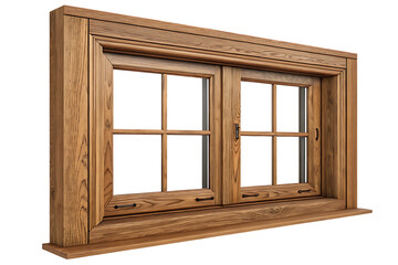 Obraz premium wooden window with wooden shutters