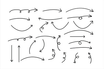  Doodle Arrows Set  Various Sketchy Directional Line Art Collection