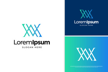 Abstract letter X initial logo design concept. Creative monogram logo vector template