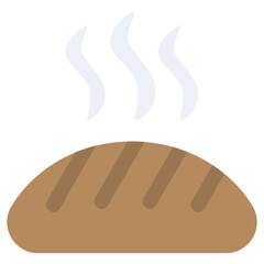 Bread Flat Design Icon, Cooking And Kitchen Flat Design Icon Symbol