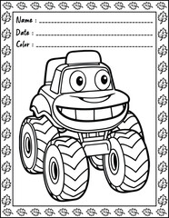 Monster Fish coloring pages. Ready to print on standard,  Resolution: High resolution (300 DPI), 8.5x11 inch paper  With No Bleed. Black and White.