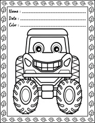 Monster Fish coloring pages. Ready to print on standard,  Resolution: High resolution (300 DPI), 8.5x11 inch paper  With No Bleed. Black and White.