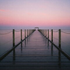 Fototapeta premium Long Jetty Under Evening Glow