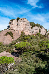Summer mountain landscape with blue sky