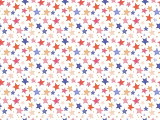 Abstract Star Pattern Design with a White Background Featuring Hand Drawn Colorful Star Shapes