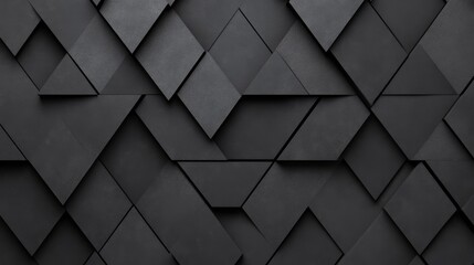 Fototapeta premium Abstract Dark Grey Geometric Pattern - Stylish dark grey geometric background texture with triangles and diamonds. Perfect for modern designs