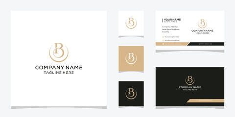 Fototapeta premium initial letter B luxury logo design, typography text serif icon template business card