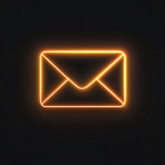 Bold orange envelope icon over dark tones high resolution picture