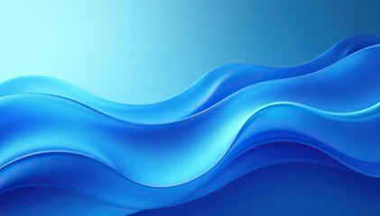 Fototapeta premium Abstract wavy lines, flowing design in calming blue hues, retro, aqua, ripple