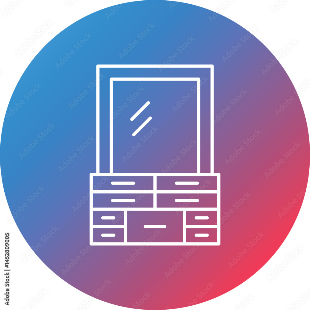 Poster dressing table line gradient circle background icon