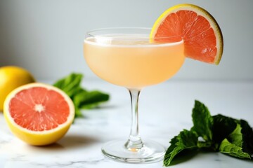 Classic paloma cocktail isolated on white background representing refreshing citrus tequila drink and summer beverage