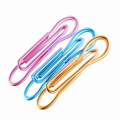 Obraz premium Multicolored paperclips arranged in a 3D presentation.