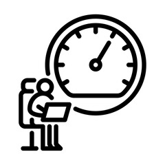 employee performance outline icon. figure work performance line art illustration.