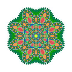 Flower mandala. Geometric pattern, radial repeat. Decorative elements. Oriental pattern, vector illustration.