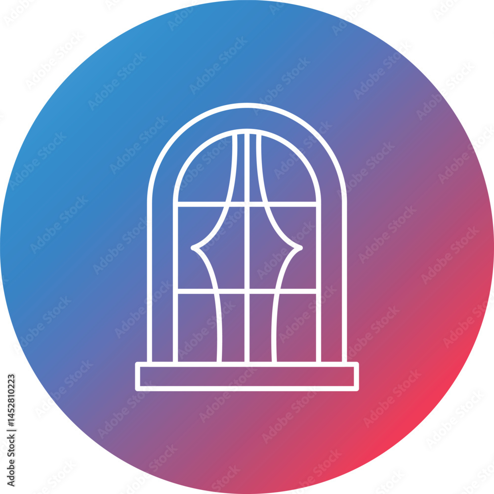 Poster window line gradient circle background icon