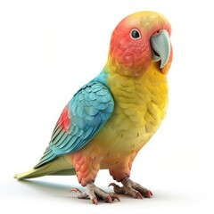 Vibrant parrot, a colorful digital rendering.