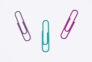 A Vibrant Collection of Colorful Paper Clips Displayed on a Clean White Background