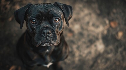 Majestic Black Dog Portrait: A Captivating Gaze