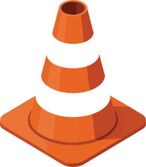 Orange safety cone vector icon