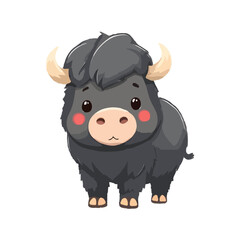 Cute Cartoon Musk Ox Illustration