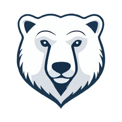 Simple, Contoured Polar Bear Icon Design 