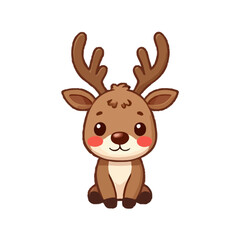 Adorable Little Baby Reindeer Icon Design