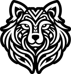 Obraz premium Ornamental bear Head Icon Tribal Style Animal Vector This stylized vector design combines fierce expression with geometric aesthetics, making it ideal for tattoos, logos, streetwear, digital art
